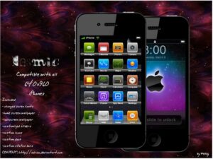 cosmic apple iphone space theme by webby