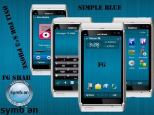 simple blue symbian3 phone theme