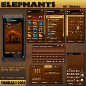 Symbian3 theme elephants by Thabull
