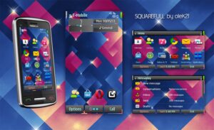 Free Symbian3 mobile theme Squarefull by olek