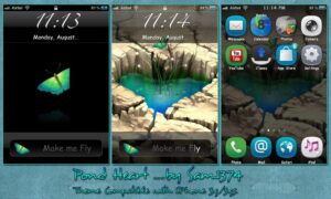 iphone3g theme pond heart by sam1374 with anna icons