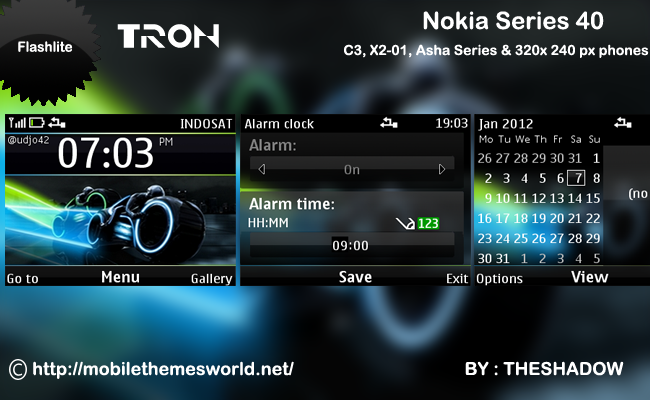 Tron movie theme for Nokia C3, X2-01 & Asha 200, 201 by theshadow