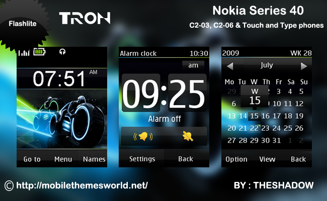 Tron theme for Nokia C2-03 & C2-06, X3-02