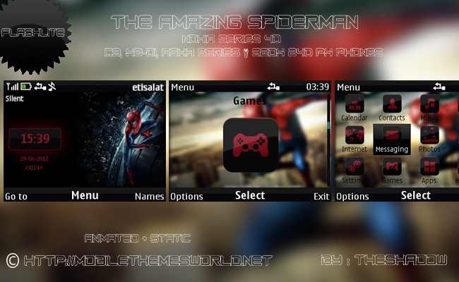 Free Amazing Spiderman Nokia c3,x2-01, asha200 and 201 Theme by TheShadow
