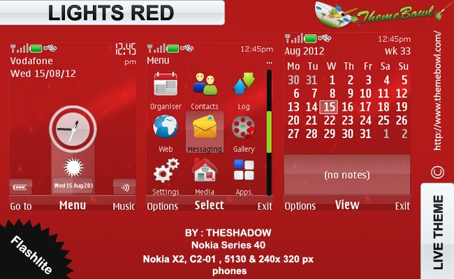 Lights Red nokia theme
