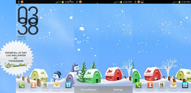 Snowfall at Day Android Live Wallpaper