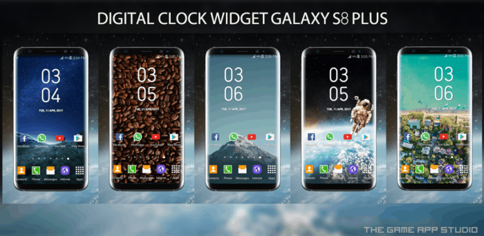 Samsung Galaxy S8 Plus Digital Clock WIdget